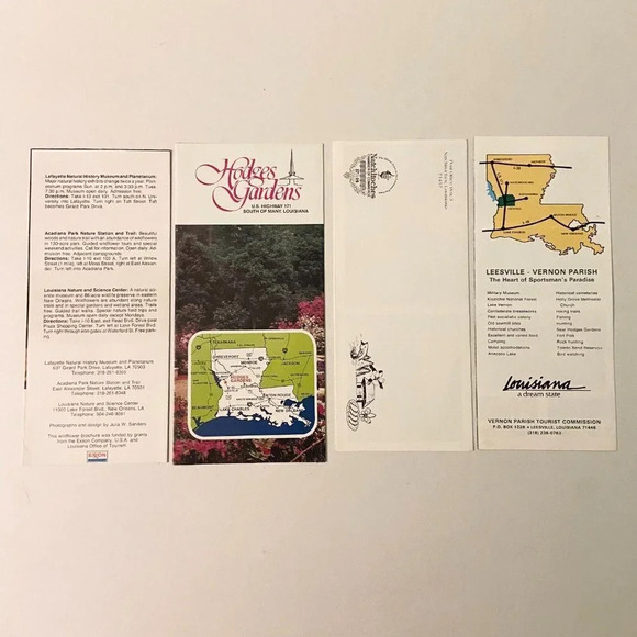 Vintage Lot of 4 Louisiana Brochures  Hodges Gardens Natchitoches Vernon Parish - Picture 2 of 16
